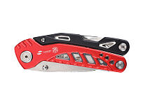 Мультитул Stinger, 105x30 мм, 11 функций, сталь/алюминий, красно-чёрный, в нейлоновом чехле