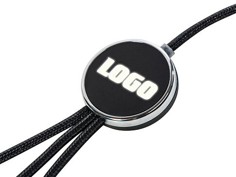 Кабель 3-в-1 с подсветкой логотипа Ion, черный