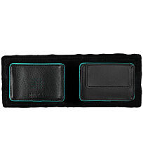 Кошелек Partinico, черный с бирюзовым