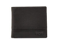 Портмоне BUGATTI Atlanta, чёрное, натуральная воловья кожа, 10,5х1х9 см