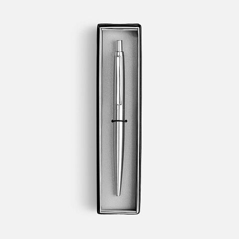 Ручка шариковая Poetica в футляре, серебристая