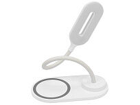 Настольный светильник с беспроводной зарядкой Flamp, белый