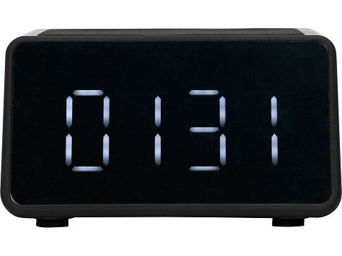 Беспроводная колонка с часами и функцией беспроводной зарядки Sentry, черный (P)