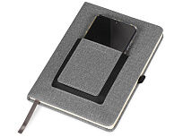 Блокнот Pocket 140*205 мм с карманом для телефона, серый