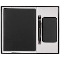 Коробка Overlap под ежедневник, аккумулятор и ручку, ver.2, черная