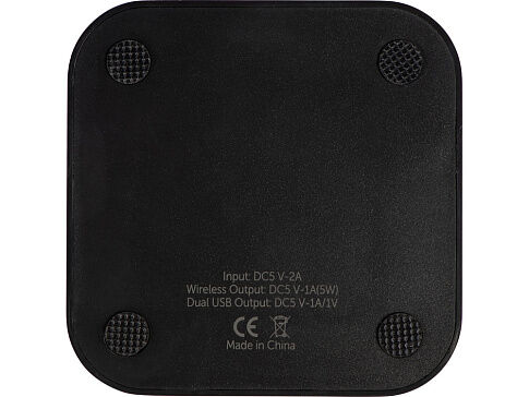 Беспроводная зарядка Tile с 2 USB-A, 5 Вт, черный