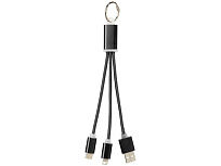 Кабель для зарядки Metal 3-в-1 с брелоком, черный