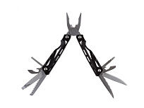 Мультитул Stinger, 104x43 мм, 13 функций, сталь/алюминий, чёрно-серебристый, в нейлоновом чехле