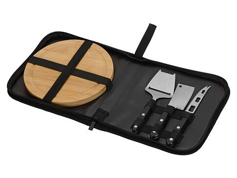 Набор для сыра с приборами Fabrizio, черный (Р)