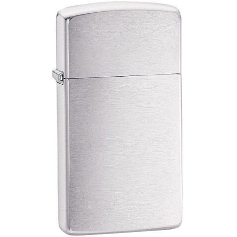 Зажигалка Zippo Slim Brushed, матовая серебристая Зажигалка Zippo Slim Brushed, матовая серебристая