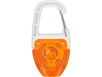 Брелок - фонарик с отражателем и карабином, оранжевый/белый