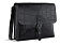 Сумка-мессенджер мужская BUGATTI Nevio, чёрная, воловья кожа/хлопок, 30,5х7х25 см, 5 л