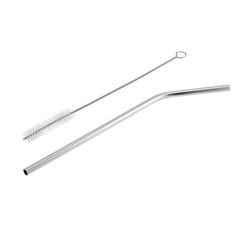 Набор Cocktail с изогнутой трубочкой и ершиком, серебристый Набор Cocktail с изогнутой трубочкой и ершиком, серебристый