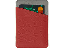 Картхолдер на 3 карты типа бейджа Favor, красный/серый