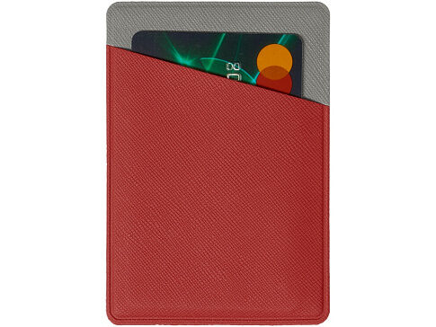 Картхолдер на 3 карты типа бейджа Favor, красный/серый