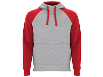Толстовка с капюшоном Badet детский, серый меланж/красный