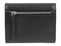 Кошелёк женский BUGATTI Linda, чёрный, натуральная воловья кожа, 12х3х9,5 см