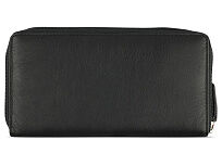 Кошелёк женский BUGATTI Banda, с защитой данных RFID, чёрный, кожа/полиэстер, 18,5х2х10 см