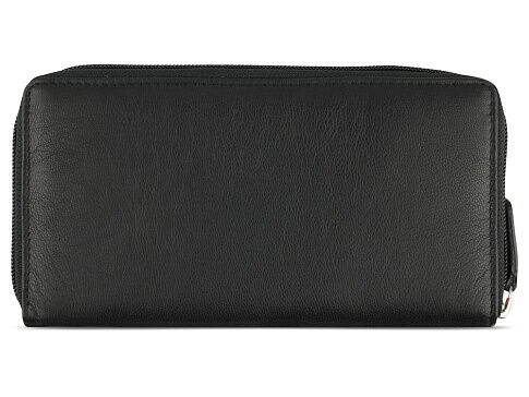 Кошелёк женский BUGATTI Banda, с защитой данных RFID, чёрный, кожа/полиэстер, 18,5х2х10 см