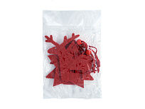 Набор рождественских украшений из фетра CAROL (звезда, елка, олень), красный