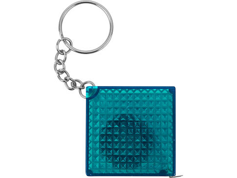 Брелок-рулетка из светоотражающего материала, 1 м., синий/серебристый