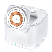 Беспроводная колонка Powerbox 5W с беспроводной зарядкой 15W,белый