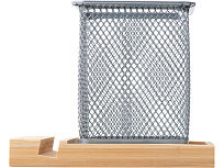 Подставка для ручек и телефона Fika, натуральный/серый