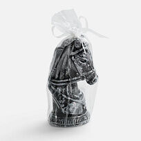 Свеча фигурная «Бюст лошади», серебристая