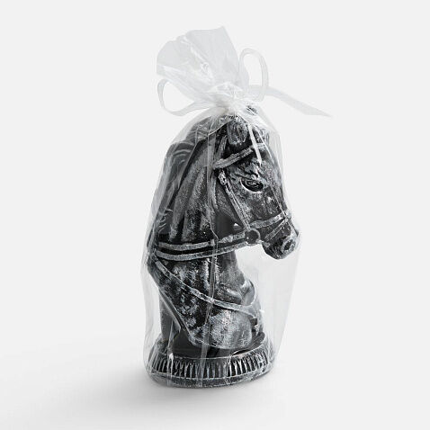 Свеча фигурная «Бюст лошади», серебристая