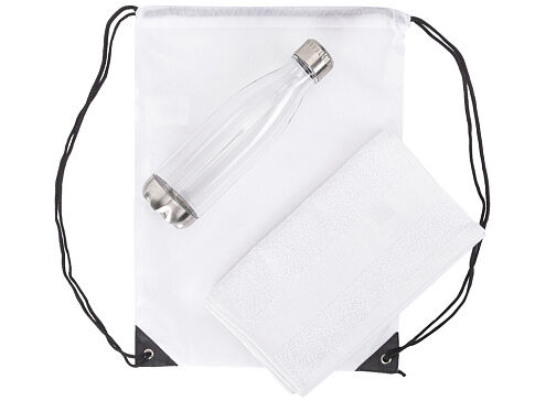 Спортивный набор с бутылкой и полотенцем Beginner, белый