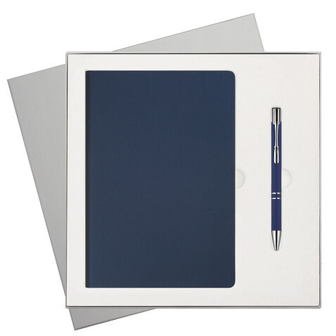 Подарочный набор Star, синий (ежедневник, ручка) Подарочный набор Star, синий (ежедневник, ручка)