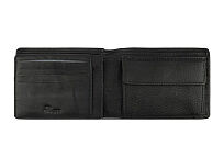 Портмоне BUGATTI Bomba, с защитой данных RFID, чёрное, кожа/полиэстер, 12,5х2х9 см