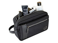 Несессер мужской BUGATTI Nero, чёрный, нейлон 1680D/кожа, 24х7,5х16 см