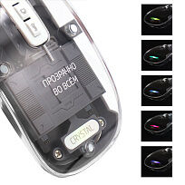 Мышь компьютерная беспроводная прозрачная Crystal, черная