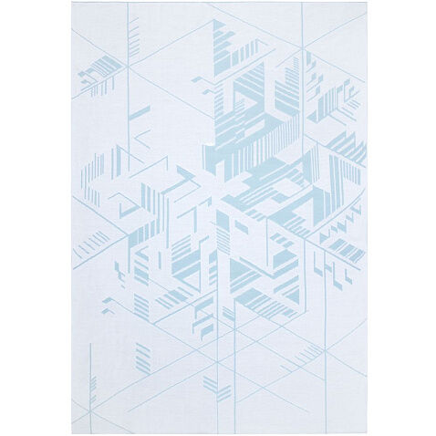 Плед Winterflake, бело-голубой с люрексом