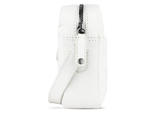 Сумка кросс-боди женская BUGATTI Elsa, белая, воловья кожа/полиэстер, 19х5,5х14 см