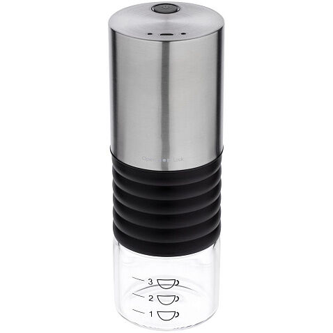 Портативная кофемолка Moxie, серебристо-черная