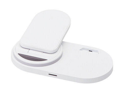 Складная зарядная станция с беспроводной зарядкой Flashport, 15 Вт, белый