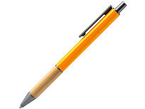 Ручка шариковая PENTA металлическая с бамбуковой вставкой, оранжевый