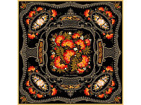 Платок Тагильский поднос, черный