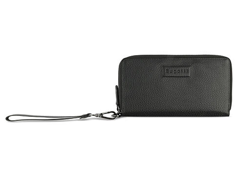 Кошелёк женский BUGATTI Elsa, с защитой данных RFID, чёрный, воловья кожа/полиэстер, 19х3х10,5 см