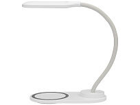 Настольный светильник с беспроводной зарядкой Flamp, белый