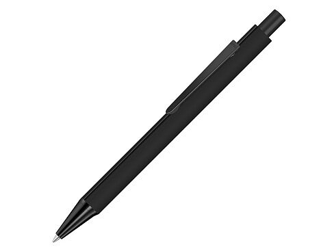 Ручка шариковая металлическая Pyra M soft-touch с зеркальной гравировкой и черными деталями, черный Ручка шариковая металлическая Pyra M soft-touch с зеркальной гравировкой и черными деталями, черный
