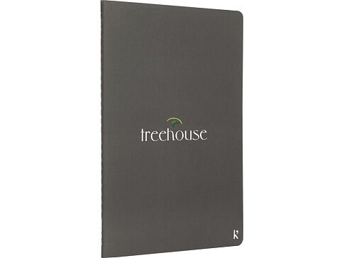 Комплект из двух блокнотов Karst формата A5 с листами из каменной бумаги, slate grey