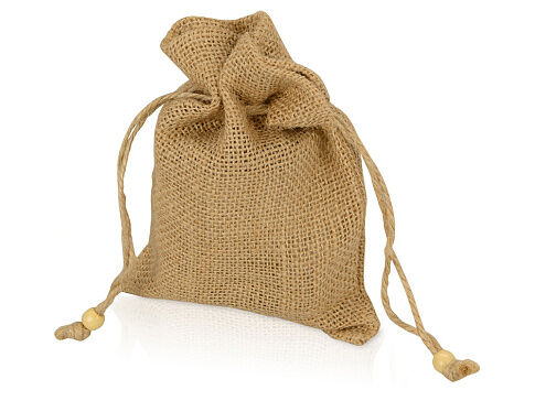 Мешочек подарочный, джут, средний, натуральный Мешочек подарочный, джут, средний, натуральный