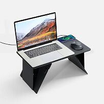 Складной стол для ноутбука с беспроводной зарядкой Kickstand Table, серый