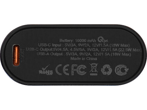Внешний аккумулятор с QC/PD Qwik, 10000 mah, черный (Р)