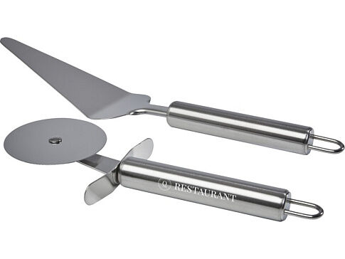 Tagly, набор для пиццы из 2 предметов, серебристый