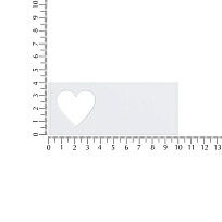 Лейбл из ПВХ с вырубкой «Сердце», белый