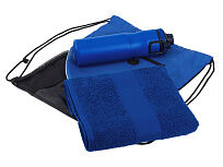 Спортивный набор со стальной бутылкой и полотенцем Advanced, синий